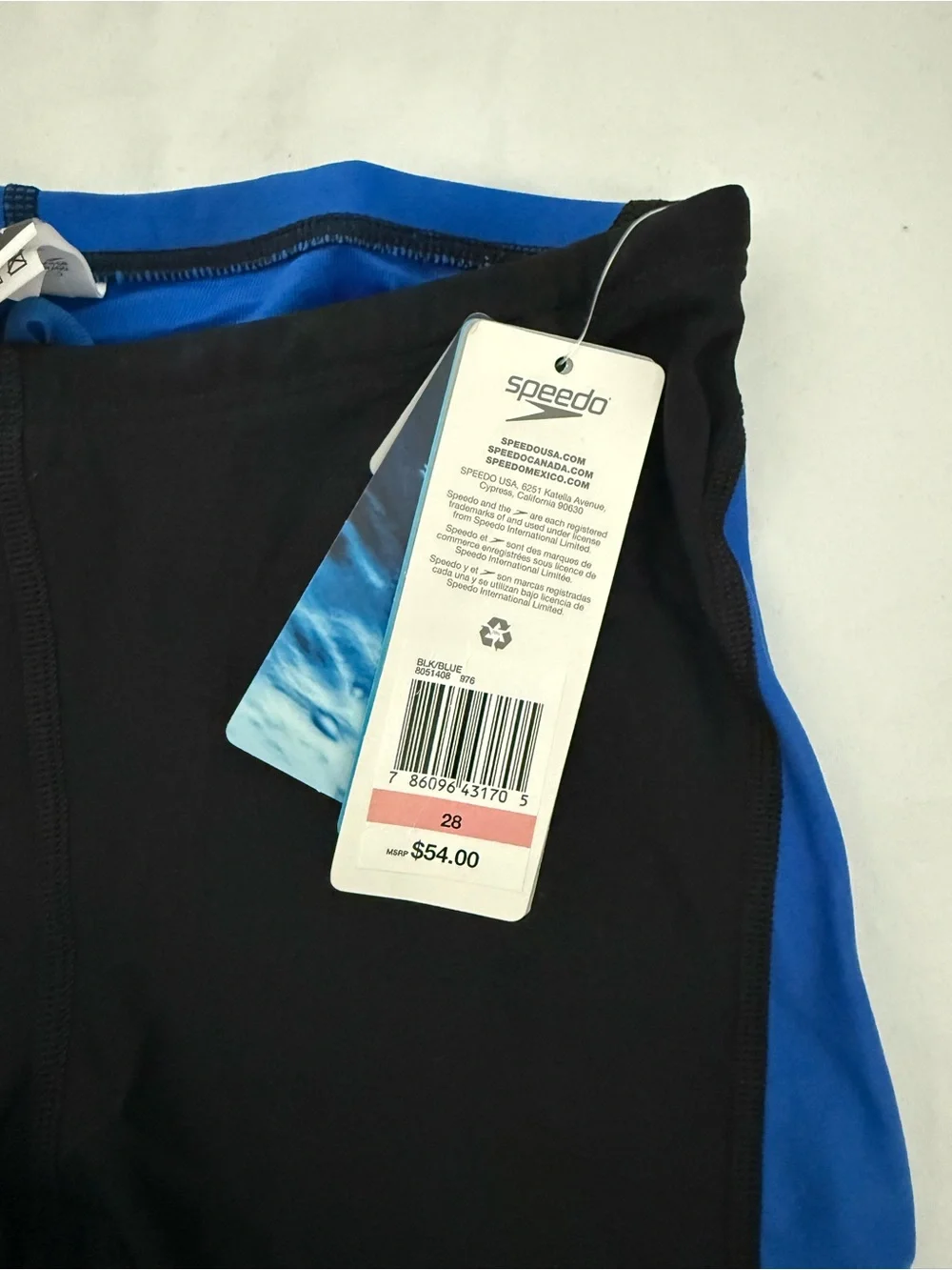 Speedo Black Swim Jammers with Blue Side Panels